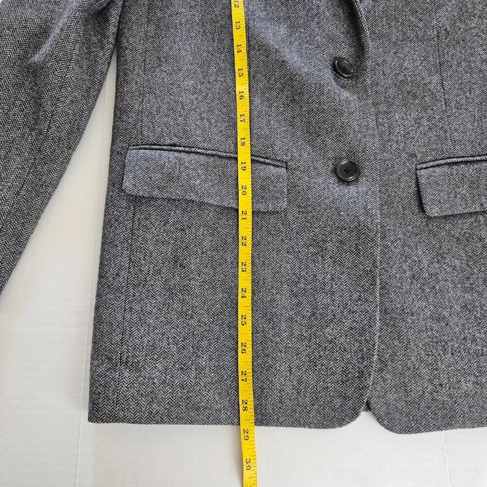 Everlane The Oversized Blazer Wool Gray Herringbone Boyfriend Fit Classic Sz 0 - Picture 13 of 16